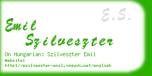 emil szilveszter business card